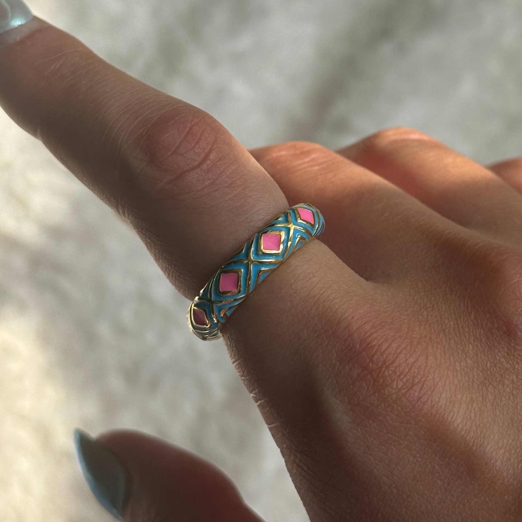 انگشتر مینا کاری زنانه 