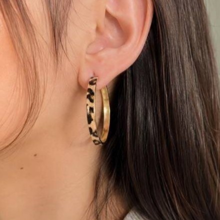 گوشواره حلقه ای پلنگی در دو سایز